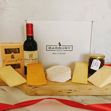 Load image into Gallery viewer, Torpenhow Organic Five Cheese Selection Box with crackers, chutney and red wine
